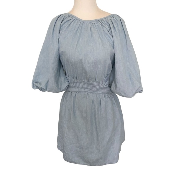 Love The Label Anthropologie Blue Denim Chambray nightgown cutout dress - Picture 2 of 14